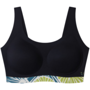 ubras无尺码环保印花内衣女收副乳防走光胸罩圆领舒适背心文胸内衣女 黑色（经典版） 经典（100~130斤）mini（80~100斤）
