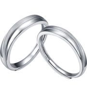 潮宏基 CHJ JEWELLERY 羽毛 PT950铂金戒指对戒男女款 计价 SRP40000797 女戒约3.05g