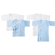 全棉时代婴儿服新生儿连体服春夏纯棉纱布和袍长短款59/44 2件/盒*2 粉色+白色