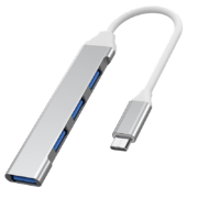 京喜特价；帕洛达 帕洛达 type c扩展器 HUB集线器扩展坞usb c一拖四电脑分线器 type-c 灰色