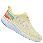 HOKA ONE ONE 女鞋克利夫顿8公路跑步鞋Clifton8网面减震耐磨透气 梨白色/玉米黄 39/245mm