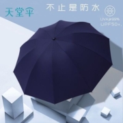 天堂伞雨伞便携折叠结实伞商务简约纯色三折伞男女通用加固学生伞