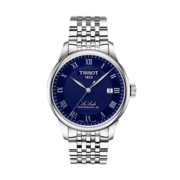 天梭（TISSOT）瑞士手表 力洛克系列蓝盘钢带机械男士腕表T006.407.11.043.00