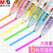 晨光6色一套彩色荧光笔香味糖果标记笔萤光笔学生用糖果色小清新划粗划重点记号笔粗划大容量6支5301发光的笔