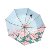 美度（MAYDU）防晒遮阳伞防紫外线女折叠雨伞两用加大加固防风太阳伞M6113 扁伞-橡皮粉