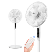 美的（Midea） 电风扇家用风扇 落地风扇大风量立式轻音风扇 客厅卧室办公室可定时轻音节能立式电扇 白色
