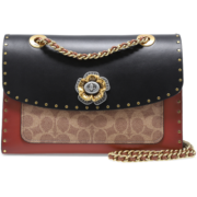 蔻驰（COACH）【官方直供】女士PARKER中号卡其配黑色单肩斜挎包C4659B4M2
