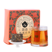 品品香茶叶 福鼎白茶 4年陈紧压寿眉陈皮白茶120g 简语方片茶便携泡饮装