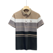 U.S. POLO ASSN.US保罗短袖polo衫男条纹短袖男夏季商务男士半袖polo衫宽松上衣男 【JC-2312偏小】蓝白 L（建议体重110-125斤）