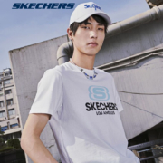 Skechers 斯凯奇 情侣款宽松纯棉短袖T恤