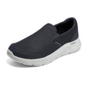 Skechers斯凯奇男鞋子休闲运动2023春季新款缓震健步一脚蹬舒适轻便216485 海军蓝色/灰色/NVGY 40