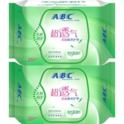 ABC卫生巾超透气护垫女棉柔澳洲茶树精华抑菌加长163mm25片*2包
