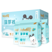 巴布豆（BOBDOG）柔薄悦动纸尿裤尿不湿 菠萝纸尿裤 M码66片/箱