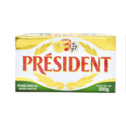 总统（President）法国进口发酵型动物咸味黄油块  500g 一块 早餐 面包 烘焙原料