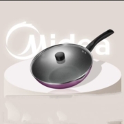 PLUS会员: Midea 美的 不粘锅炒锅 28cm 紫罗兰 有盖·燃磁通用