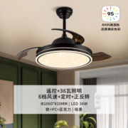 20点开始：NVC Lighting 雷士照明 36瓦黑色-RA95六档调风-三色调光