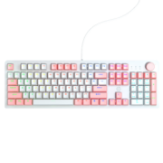 惠普（HP）K10G机械键盘 有线键盘 游戏键盘 拼色键盘 104键台式笔记本电脑办公 全键无冲 白粉拼色混光茶轴