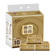 清风（APP）抽纸 原木纯品金装系列 3层120抽纸巾*24包+6包享30包