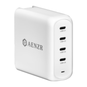 AENZR 130W氮化镓GaN多口type-c充电器PD100W手机快充充电头双C口桌面充适用苹果笔记本macbook华为电脑 恩泽130W桌充四口USB-C插头4C全C口｜白色 iphone14充