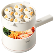 美的（Midea）电煮锅1.6L 配蒸笼XZE2017