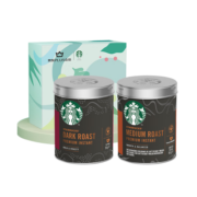 星巴克（Starbucks）黑咖啡 速溶咖啡0糖低脂 罐装2件套 中度烘焙+深度烘焙 节日礼盒
