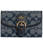 蔻驰（COACH）女士KLEO 15香布蕾零钱包手拿包牛仔蓝色C8308【品牌授权直供】