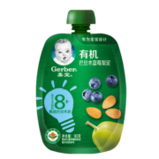 嘉宝(Gerber)宝宝有机果泥 婴儿辅食泥宝宝零食果蔬泥 【8月+】巴旦木蓝莓梨泥