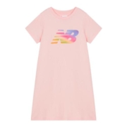 New Balance nb官方童装4~14岁女童夏季纯色logo印花圆领连衣长裙