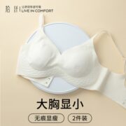 大胸显小胸内衣女夏季薄款透气胸罩超薄凉感无痕兔耳朵防下垂文胸