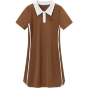 森马（Semir）连衣裙女撞色显瘦修身夏季2023盐系字母polo裙美式107423114013