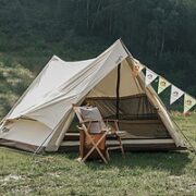 PLUS会员！牧高笛 纪元 150 棉布双峰帐篷 NX20561035 象牙白 210*260*150cm 2-3人