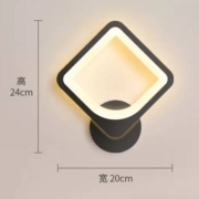 需首购；铜之光 壁灯背景墙灯具 环绕光 黑色特惠小方 暖光10w