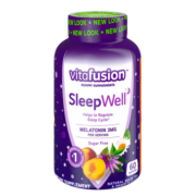 【恒温冷链】vitafusion美国进口天然萃取褪黑素倒时差改善睡眠软糖60粒 单瓶