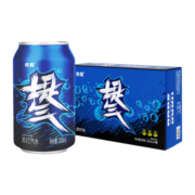 依能提气苏打汽水 气泡原味黑蓝罐 0糖0脂0卡饮料 330ml*24罐 整箱装