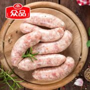 众品 雪山黑猪爆汁肠纯肉烤肠 400g*3盒