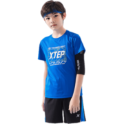 特步（XTEP）童装男童速干短袖T恤2023夏季新款儿童凉感短T中大童夏装上衣 皇家蓝【9201】 140cm
