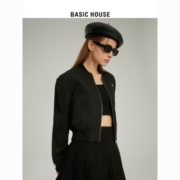 Basic House/百家好棒球服短款外套女设计感小众2023春季知性夹克