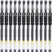 百乐（PILOT）BL-WG-38子弹头防滑中性笔啫喱笔签字笔 黑色 0.38mm 12支装