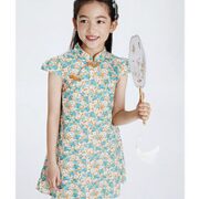 Annil 安奈儿 女大童短袖旗袍裙