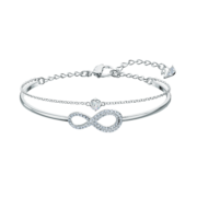 施华洛世奇（SWAROVSKI）品牌官方直售 施华洛世奇 SWAROVSKI INFINITY 永恒爱意 手镯 镀白金色 5520584