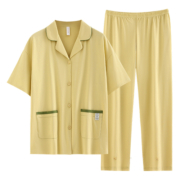 【5A抑菌】悦内情侣睡衣男士夏季纯棉短袖长裤家居服女款夏天夏款
