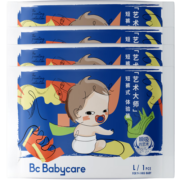 bc babycare尿不湿艺术大师纸尿裤透气超薄四季婴儿尿不湿 试用装L码-4片