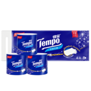 得宝（TEMPO）卷纸家用提装卫生纸4层160g卷整箱 大卷厕纸有芯卷筒纸 一提