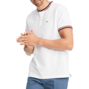 TOMMY HILFIGER 汤米·希尔费格 汤米 男士春夏新款休闲纯色亨利领商务短袖POLO衫