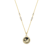 施华洛世奇（SWAROVSKI）品牌官方直售 施华洛世奇天鹅 LEATHER SWAN 项链女  时尚皮革 镀金色  5374919