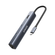 安克 Anker Type-C扩展坞 通用苹果MacBook华为 HDMI 4K投屏10Gb传输迷你 6合1便携型扩展坞 深空灰