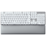 雷蛇 Razer Pro Type Ultra无线机械键盘 办公键盘 电脑键盘 无线蓝牙键盘 消音黄轴 带腕托 白色