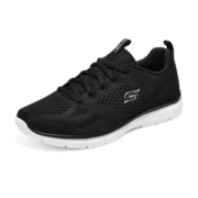 斯凯奇（SKECHERS）女鞋运动鞋百搭透气网面轻便104412 黑色/白色/BKW 35.5