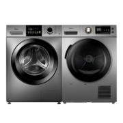 美的（Midea）洗烘套装10kg滚筒洗衣机全自动+热泵烘干机 烘干机家用 智能家电除菌除螨除潮 MG100V33WY+MH90-H03Y