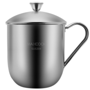 美厨（maxcook）304不锈钢水杯 泡茶杯口杯儿童学生成人 300ml带盖带手柄MCB067